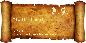 Mladin Fanni névjegykártya